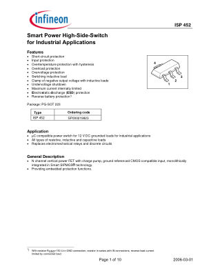 ISP452 datasheet cover page