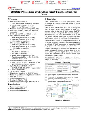 LMK04832-SP datasheet cover page
