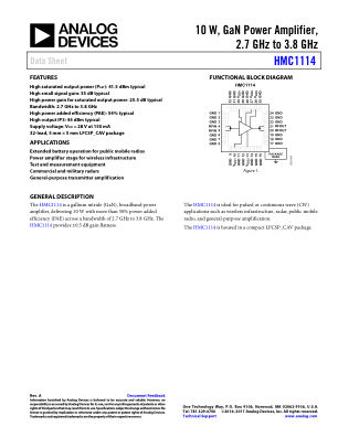 HMC1114 datasheet cover page