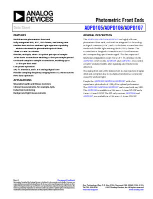 ADPD105-106-107 数据手册首页