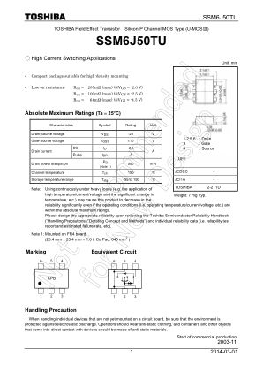 SSM6J50TU 数据手册首页