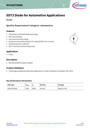 IDC62D75H8A datasheet cover page