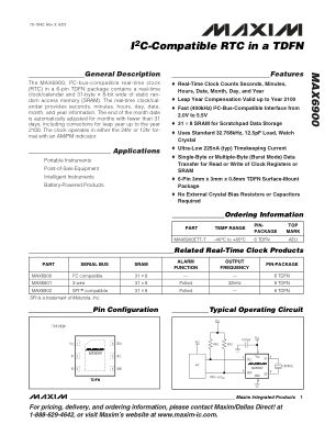 MAX6900 datasheet cover page