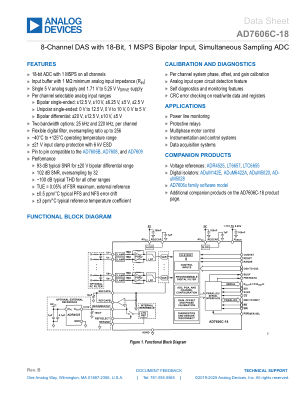 AD7606C-18 datasheet cover page