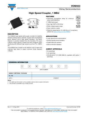 VOM453 datasheet cover page