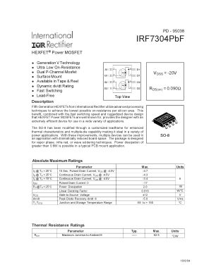 IRF7304 datasheet cover page