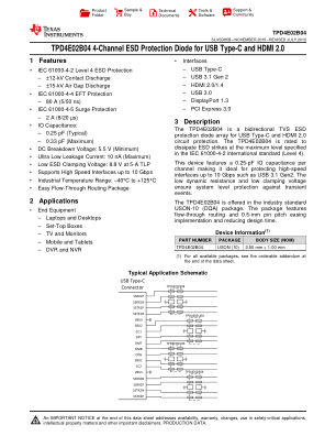 TPD4E02B04 datasheet cover page