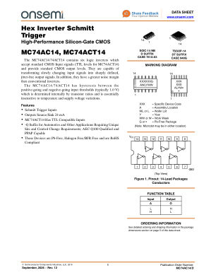 MC74AC14 datasheet cover page