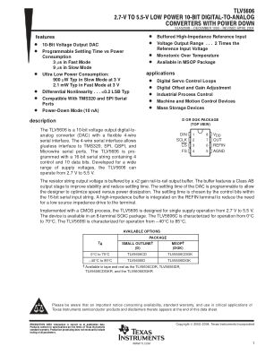 TLV5606 数据手册首页