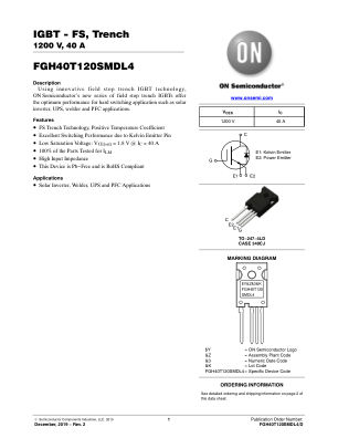FGH40T120SMDL4 datasheet cover page