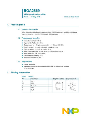 BGA2869 datasheet cover page
