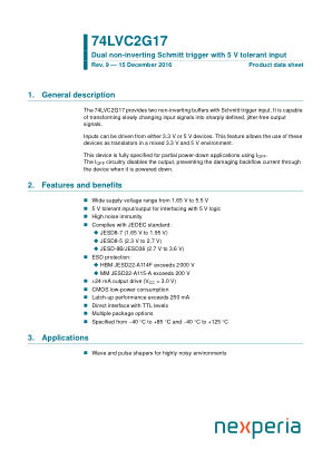 74LVC2G17GF datasheet cover page