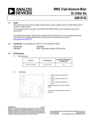 ADH1015S datasheet cover page