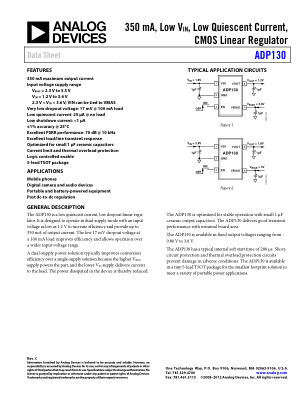 ADP130 数据手册首页