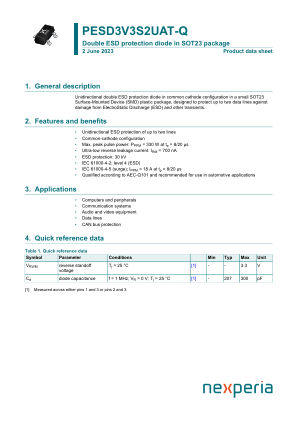 PESD3V3S2UAT-QR datasheet cover page