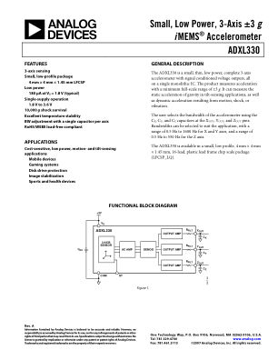 ADXL330 数据手册首页
