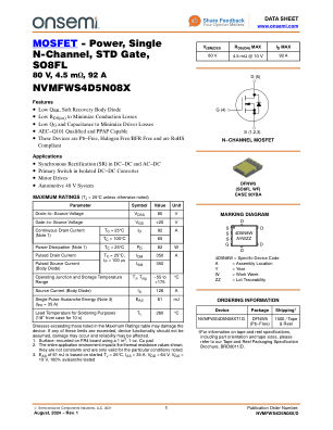 NVMFWS4D5N08X 数据手册首页
