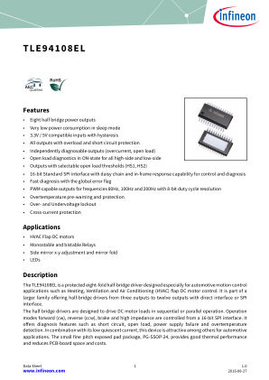 TLE94108EL datasheet cover page