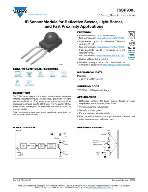 TSSP930 datasheet cover page
