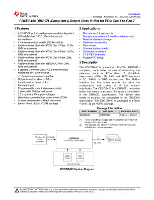 CDCDB400 datasheet cover page