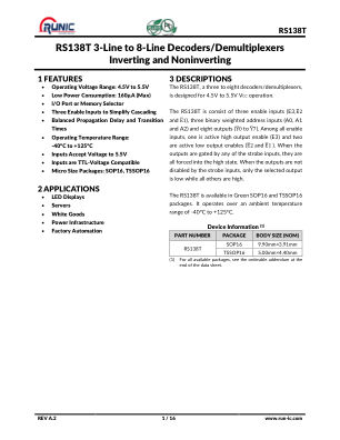 RS138T datasheet cover page