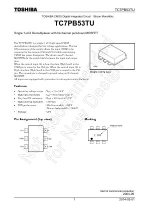 TC7PB53TU 数据手册首页