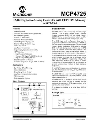 MCP4725A2T-E 数据手册首页