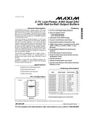 MAX533 数据手册首页