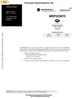MRFIC0970 datasheet cover page