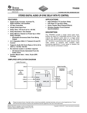 TPA5050 datasheet cover page