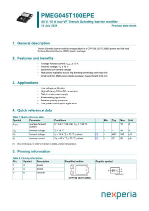 PMEG045T100EPEZ datasheet cover page