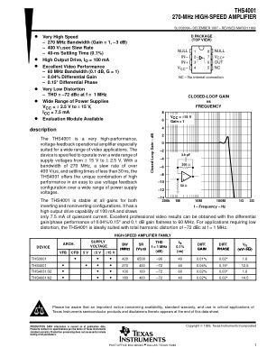 THS4001 数据手册首页