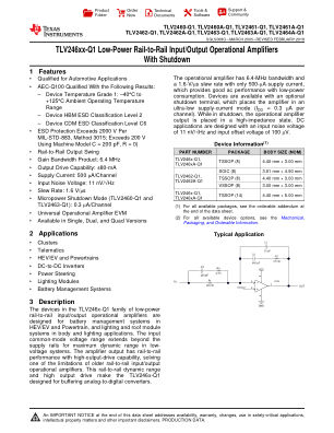 TLV2464A-Q1 datasheet cover page
