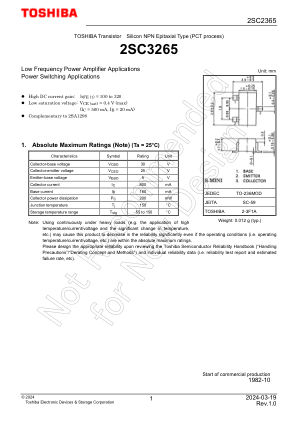 2SC3265 datasheet cover page