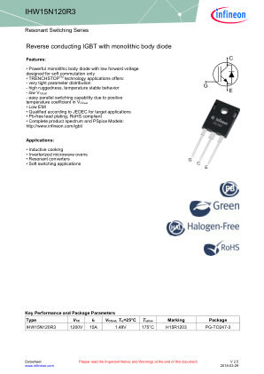 IHW15N120R3 datasheet cover page