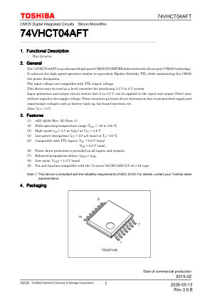 74VHCT04AFT datasheet cover page