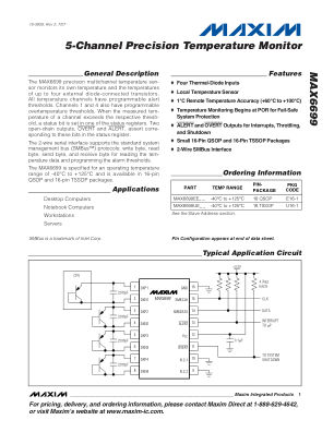 MAX6699 datasheet cover page