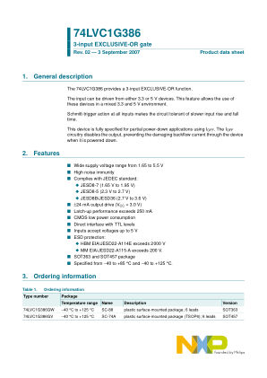 74LVC1G386GW datasheet cover page