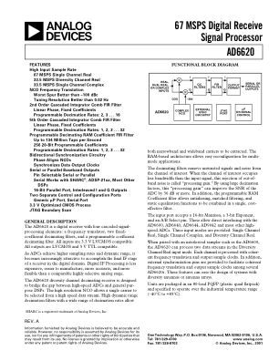 AD6620 datasheet cover page