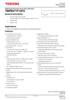 TMPM471F10FG datasheet cover page