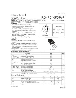 IRG4PC40FD datasheet cover page