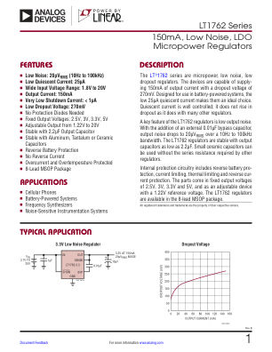LT1762 datasheet cover page