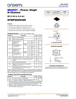 NTMFS6H848N datasheet cover page