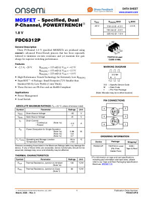 FDC6312P datasheet cover page