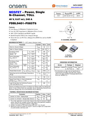 FDBL9401-F085T6 数据手册首页