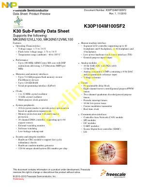K30P104M100SF2 datasheet cover page