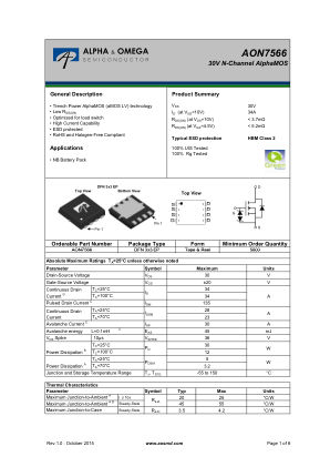 AON7566 数据手册首页