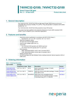 74VHCT32PW-Q100J datasheet cover page
