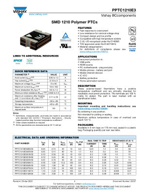 PPTC1210E3 datasheet cover page