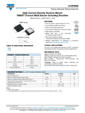 V10PW60 datasheet cover page